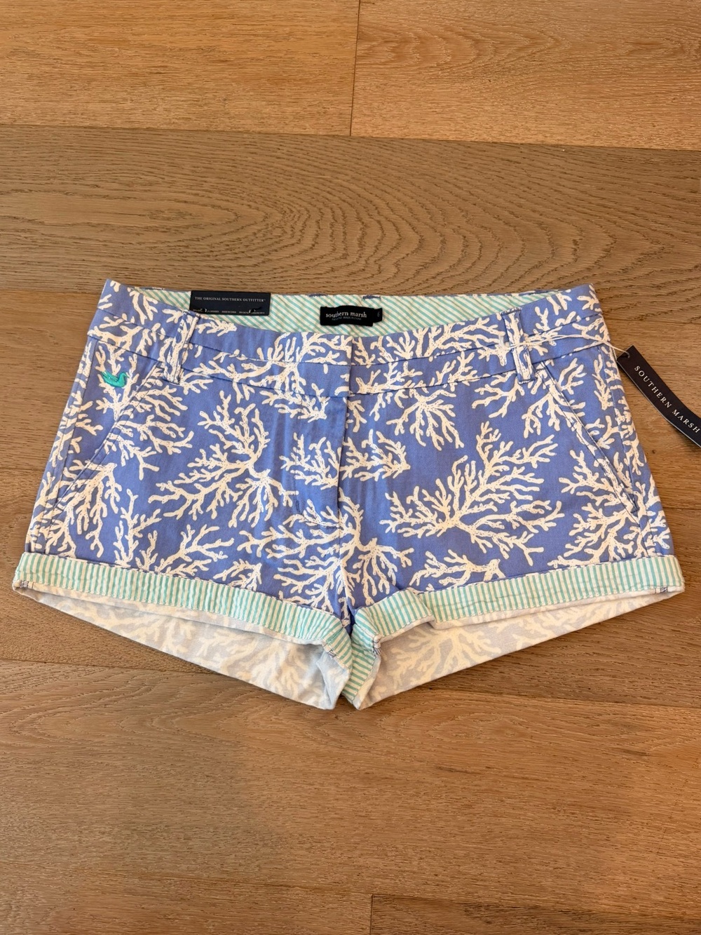 NWT Southern Marsh Reef Coral Print Chino Shorts 6
